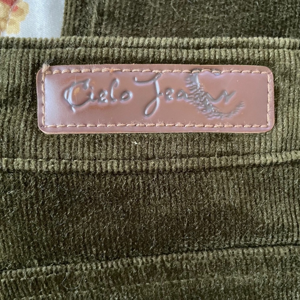 Cielo Jeans Olive Green Corduroy Flare Pants Low Rise Y2K Size 9 SP7057 NWT - Picture 14 of 14